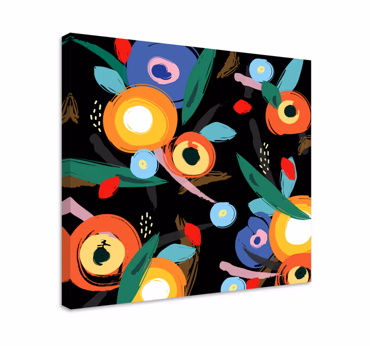 Tableau moderne Fleurs et feuilles abstraites - TenStickers
