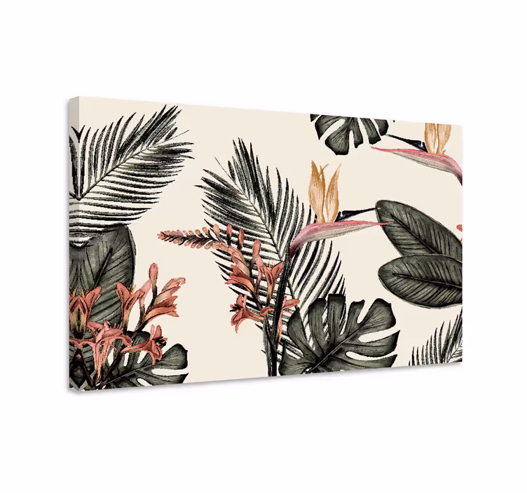Tableau salon Charbon de bois tropical - TenStickers