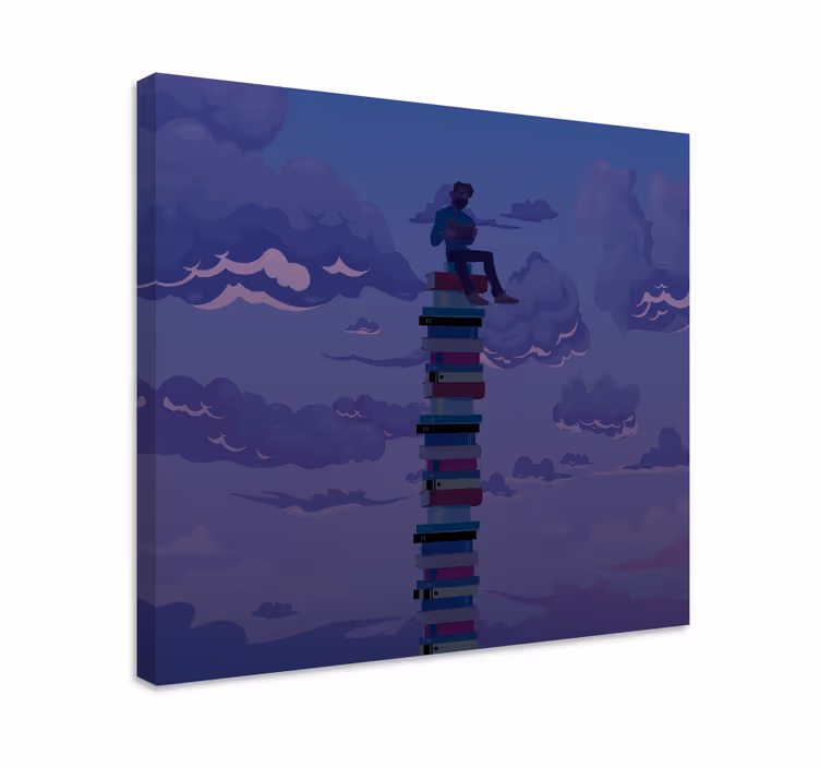 Tableau texte Illustration de la tour du livre - TenStickers