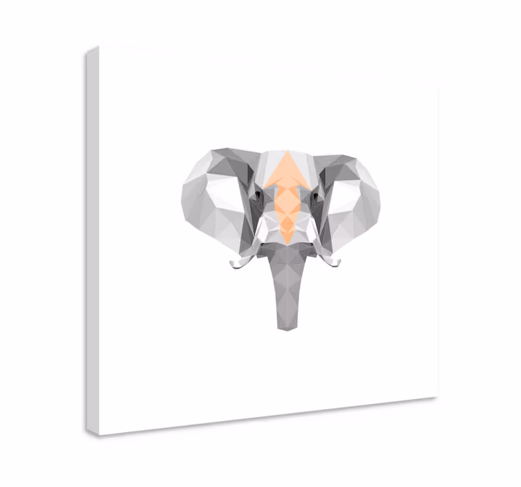 Tableau géométrique Visage d'éléphant hétéroclite - TenStickers