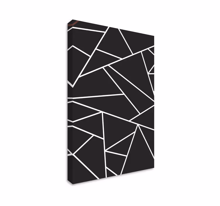 Tableau géométrique Mosaïque blanche noire classique - TenStickers