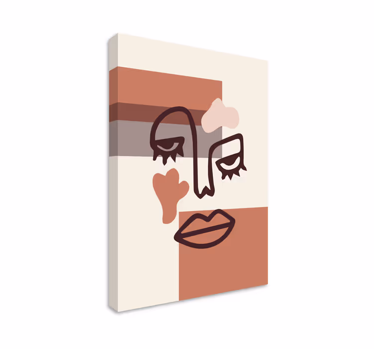 Tableau géométrique Visage de femme abstraite - TenStickers