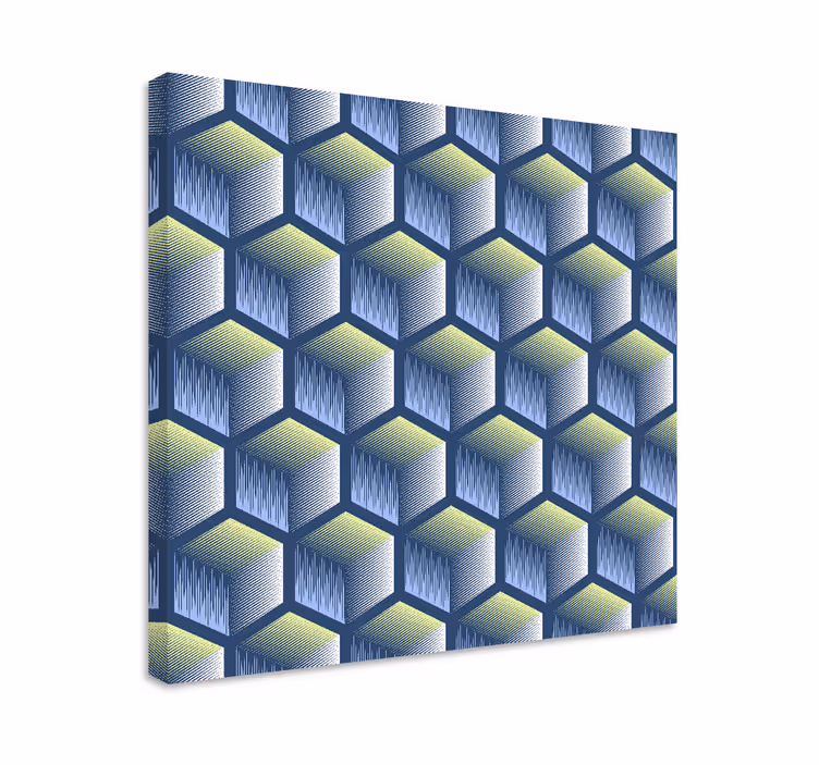 Tableau géométrique motif cube hexagonal - TenStickers