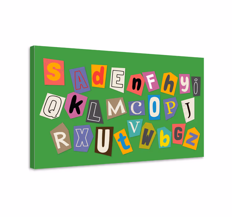 Tableau abc collage de lettres colorées - TenStickers