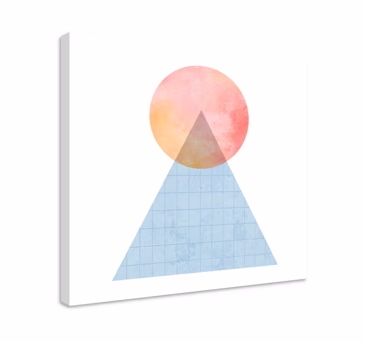 Tableau géométrique forme triangle coucher de soleil - TenStickers