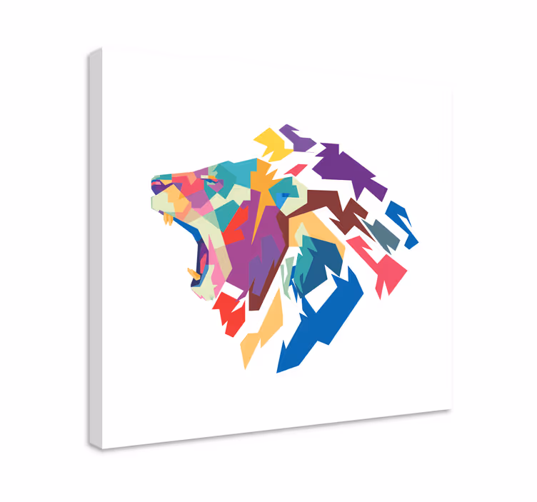 Tableau animal Animaux géométriques joli lion - TenStickers