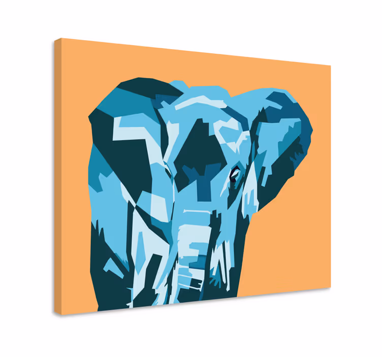 Tableau éléphant éléphant mignon d'animaux géométriques - TenStickers