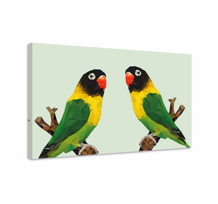 Tableau oiseaux Paire d'oiseaux géométriques-animaux - TenStickers