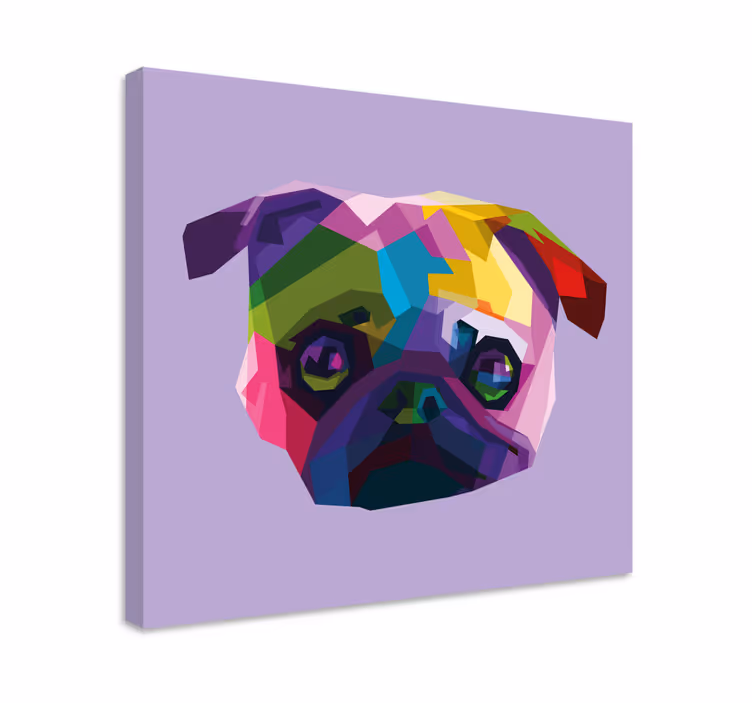 Tableau chien Chien carlin animaux géométriques - TenStickers
