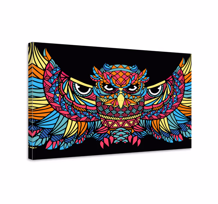 Tableau oiseaux Géométrique-animaux brave hibou - TenStickers