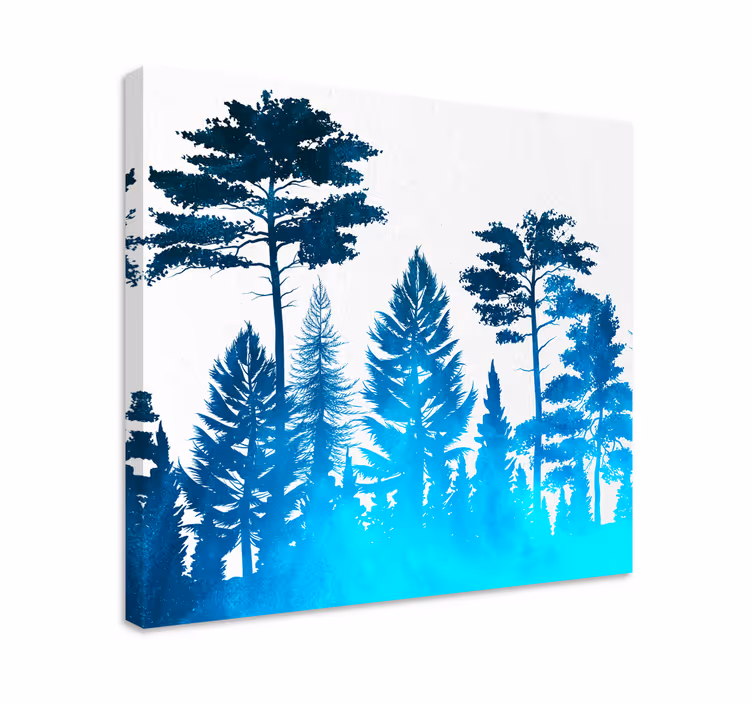 Tableau arbres silhouette de scène forestière - TenStickers