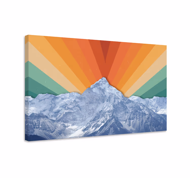 Tableau paysages lever de soleil sur montagnes majestueuses - TenStickers