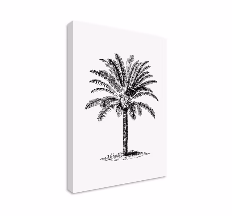 Tableau arbre de vie Silhouette d'encre de palmier - TenStickers