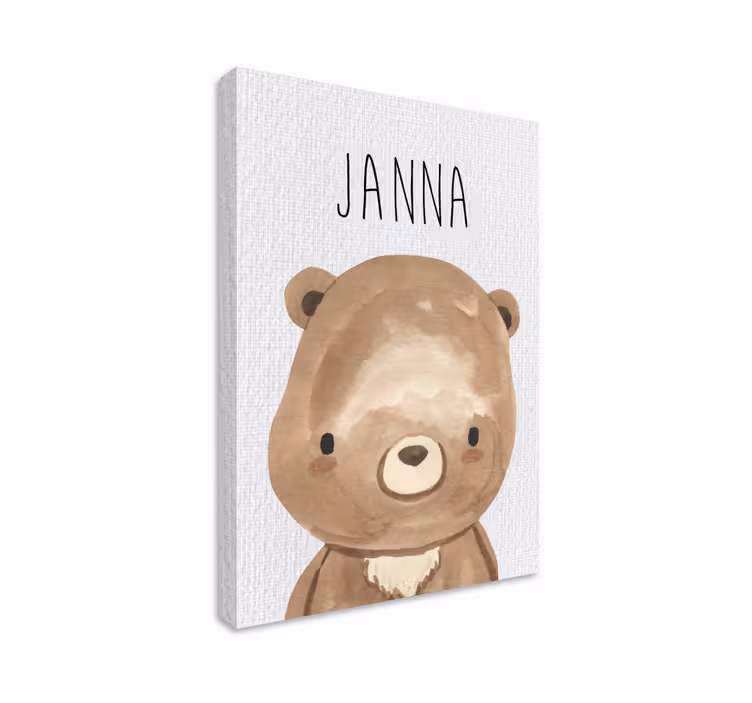 Tableau chambre enfant bébé ours avec nom - TenStickers
