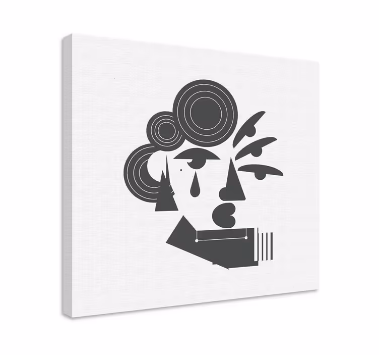 Tableau moderne portrait de personnage abstrait - TenStickers