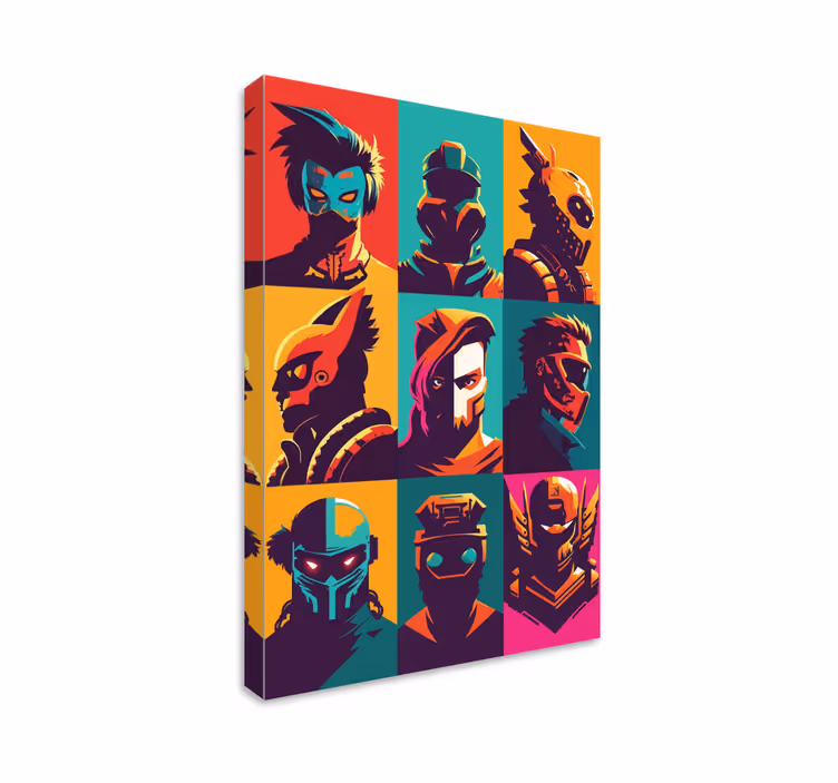 Cadre jeux vidéo personnages épiques de l'art pop - TenStickers