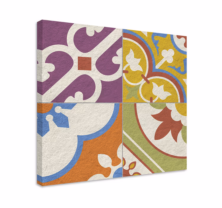 Tableau vintage motifs de tuiles décoratives - TenStickers