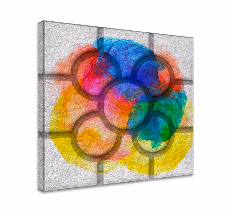 Tableau vintage tuiles de rue colorées de Bilbao - TenStickers