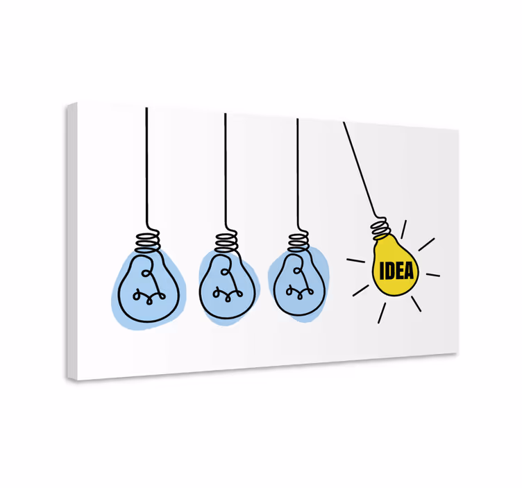 Tableau motivation idée de mot avec des ampoules à lumière - TenStickers