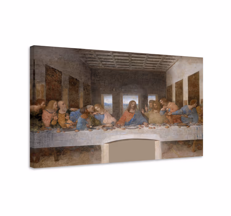 Tableau art la Cène est une peinture à fresque de Léonard de Vinc - TenStickers