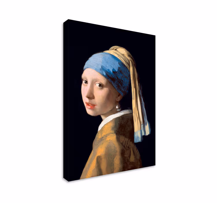 Tableau art la peinture de la fille avec une perle d'oreille - TenStickers