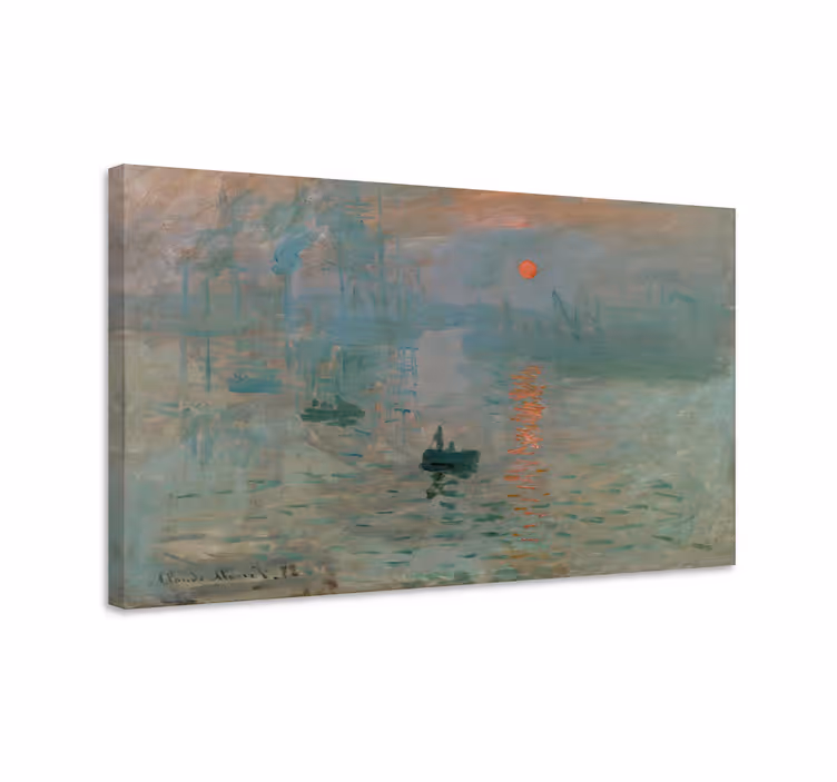 Tableau art impression, soleil levant de Monet est un tableau à l - TenStickers