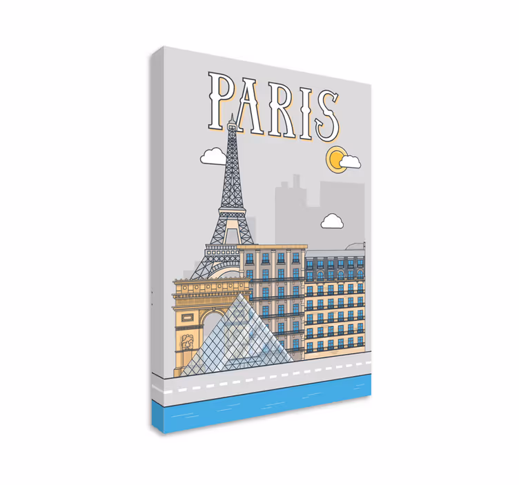 Tableau villes et pays paris en français est "Paris". - TenStickers