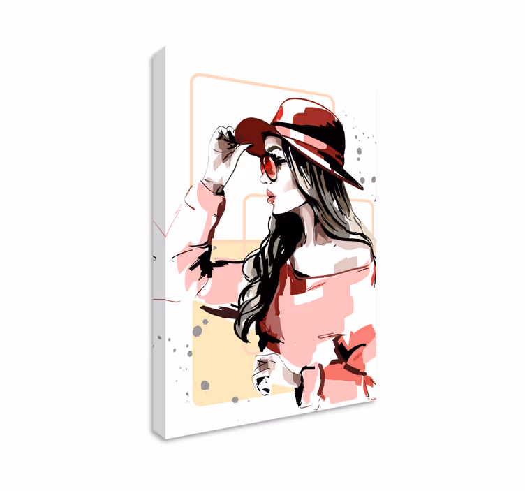 Tableau moderne illustration de modèle de femme moderne - TenStickers