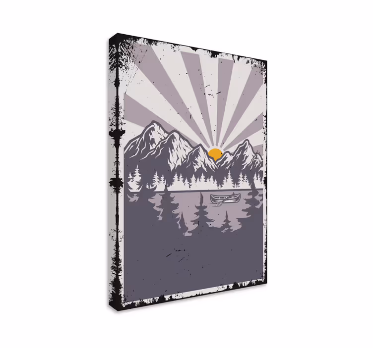 Tableau paysages paysage lac et montagnes - TenStickers