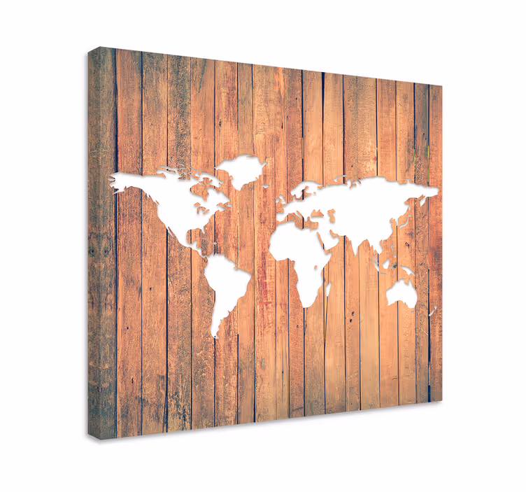 Tableau carte du monde carte du monde blanche sur des tables en b - TenStickers