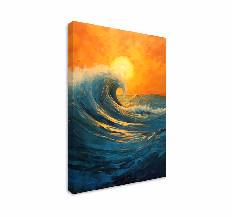 Tableau paysages vague de lever de soleil - TenStickers