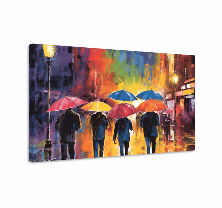 Tableau de personne peinture de parapluies - TenStickers