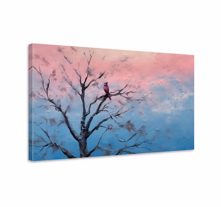Tableau art un oiseau dans un arbre - TenStickers