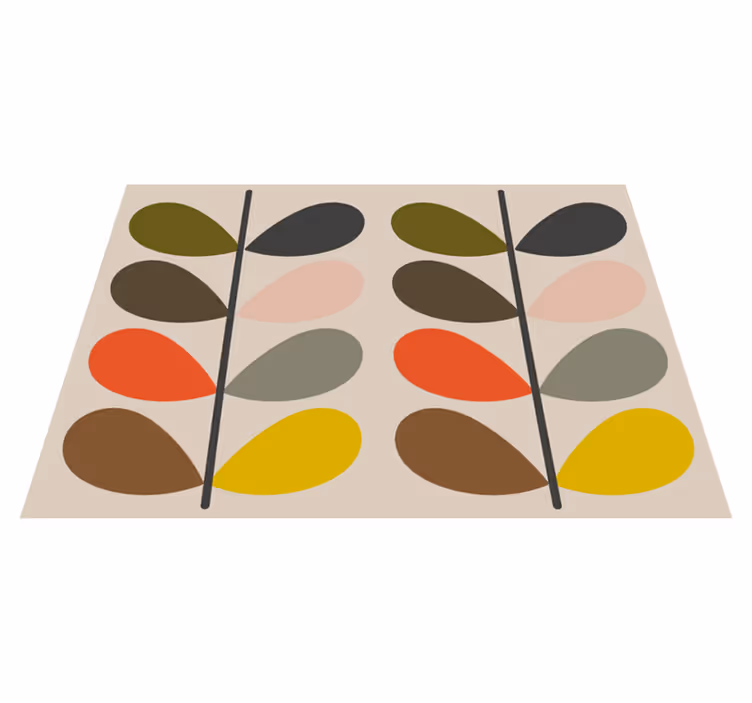 Tapis vinyle design moderne formes de feuilles abstraites - TenStickers