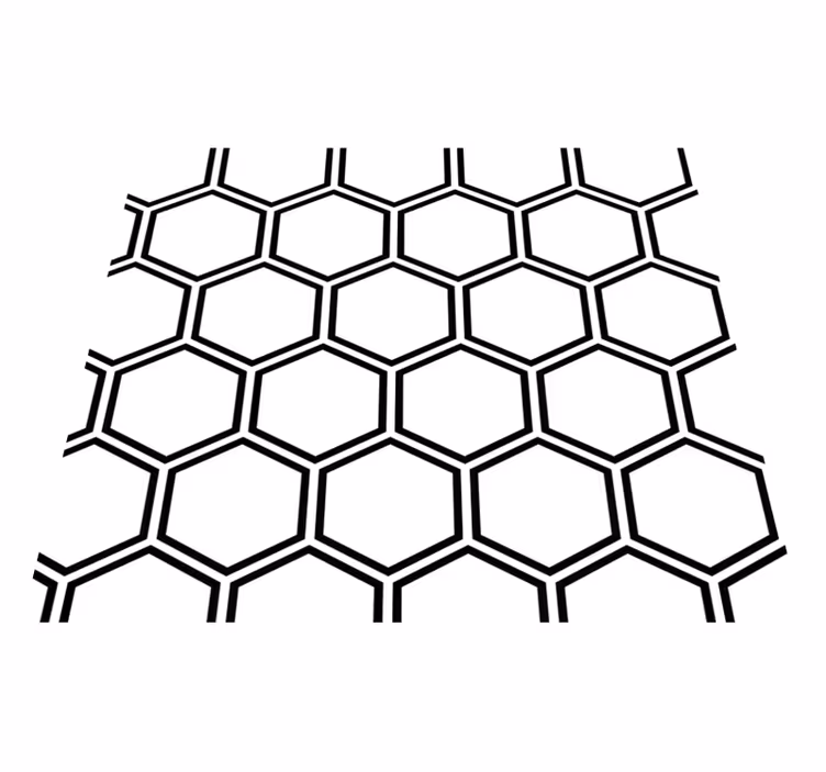 Tapis vinyle blanc motif hexagonal - TenStickers