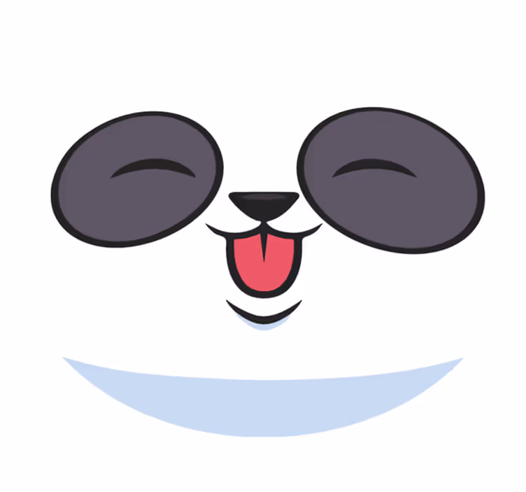 Tapis vinyle blanc visage de panda - TenStickers