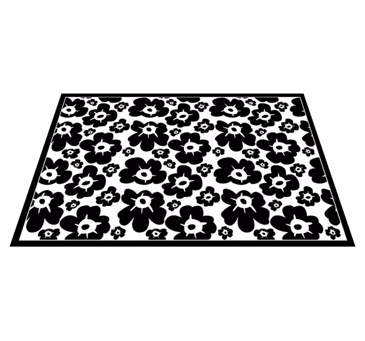Tapis vinyle plantes coquelicot noir - TenStickers