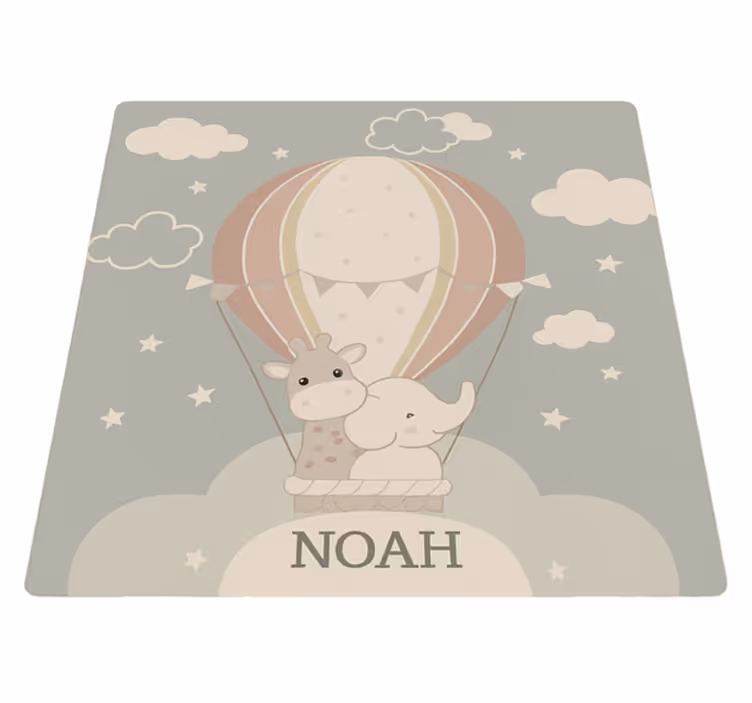 Tapis vinyle autres tapis ballon pastel avec nom - TenStickers