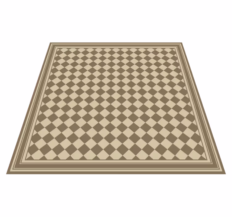Tapis vinyle salle à manger grille de diamant marron - TenStickers