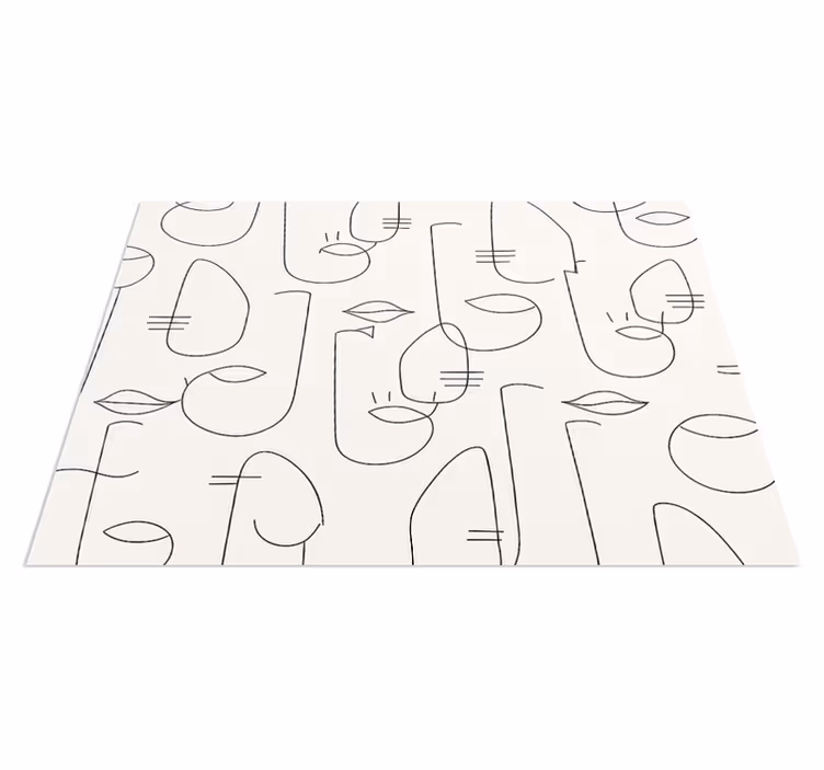 Tapis vinyle cuisine parties de visage abstraites - TenStickers