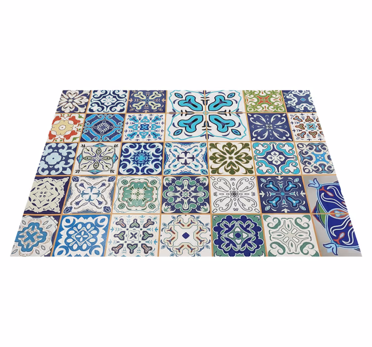 Tapis vinyle salon mosaïque méditerranéenne - TenStickers