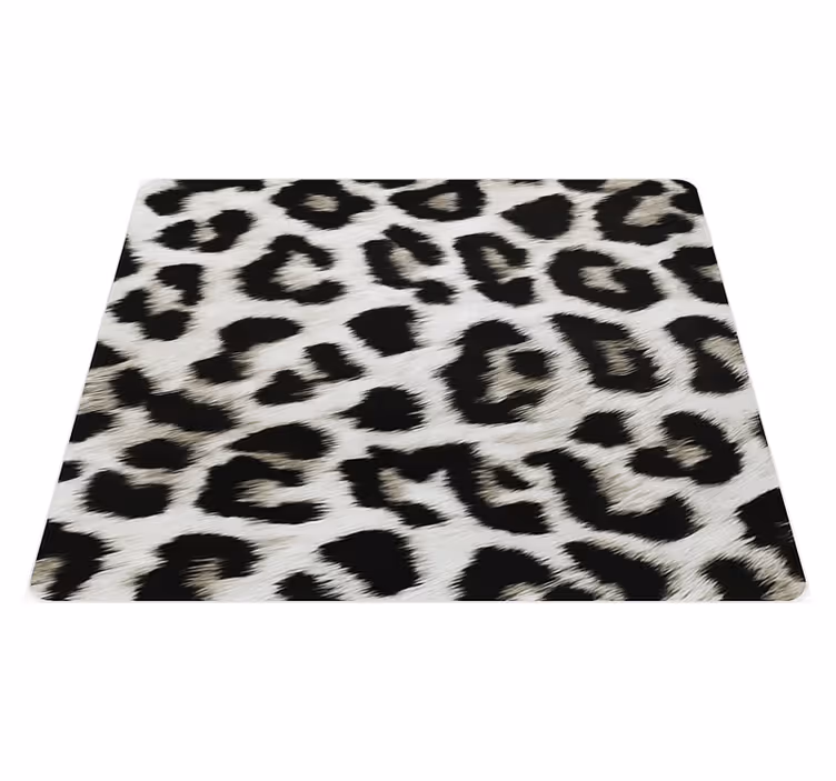 Tapis vinyle motif animal léopard blanc - TenStickers