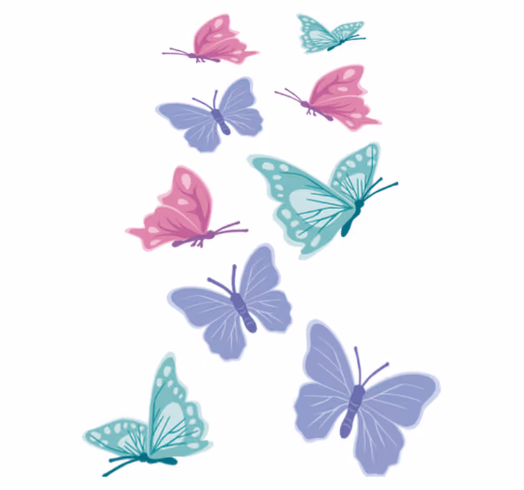 Tapis vinyle animal papillons couleurs pastel - TenStickers