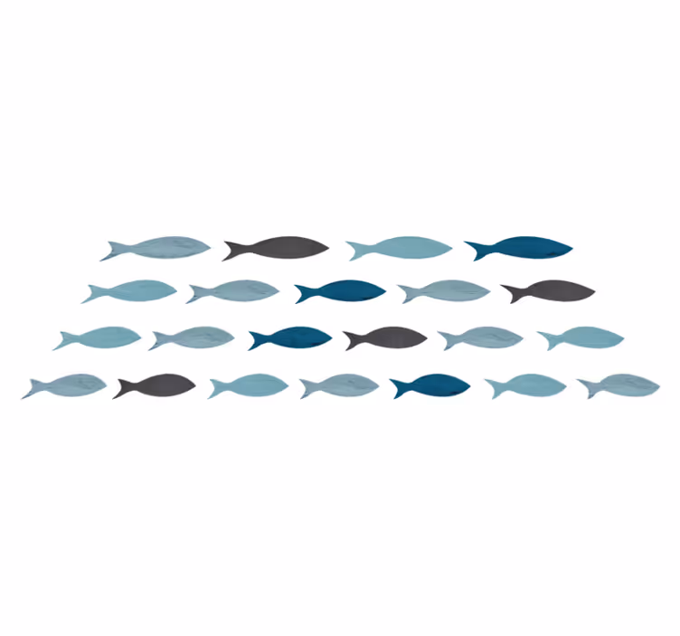 Tapis vinyle animal silhouettes de poissons bleus - TenStickers