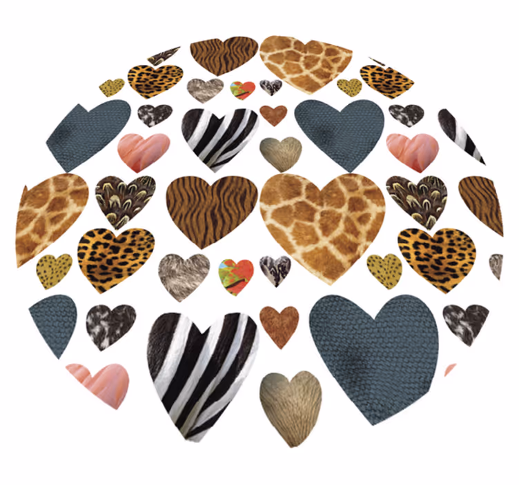 Tapis vinyle animal motifs cœurs imprimés animaux - TenStickers