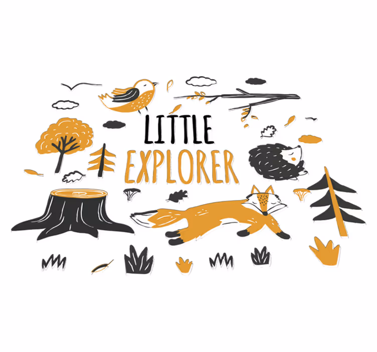 Tapis vinyle animal petit explorateur - TenStickers