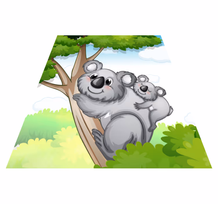 Tapis vinyle animal koala mère et bébé - TenStickers