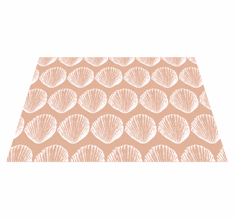 Tapis vinyle animal motif coquillage rétro beige - TenStickers