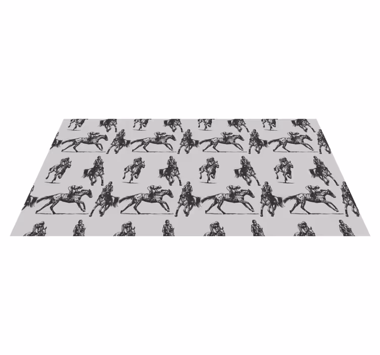 Tapis vinyle animal chevaux western gris - TenStickers
