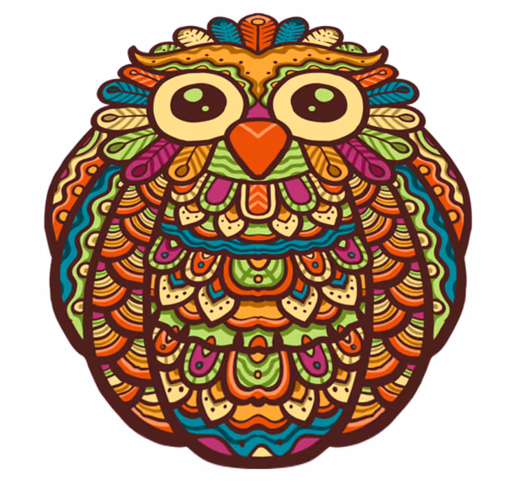 Tapis vinyle animal œuvre de hibou vibrant - TenStickers